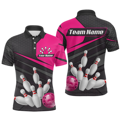 Pink Bowling Shirt for Men&Women Team Bowling Jersey Colorful Bowling Polo & 1/4 Zip MBL49