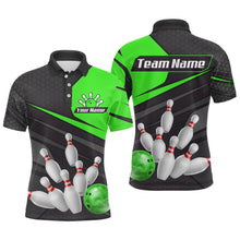 Load image into Gallery viewer, Green Bowling Shirt for Men&amp;Women Team Bowling Jersey Colorful Bowling Polo &amp; 1/4 Zip MBL49