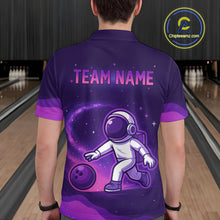 Load image into Gallery viewer, Astronaut Purple Bowling Shirts for Women Men Team Custom Galaxy Bowling Jerseys MBL168