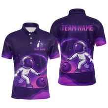 Load image into Gallery viewer, Astronaut Purple Bowling Shirts for Women Men Team Custom Galaxy Bowling Jerseys MBL168