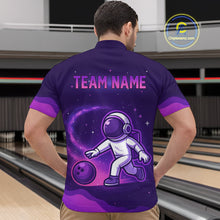 Load image into Gallery viewer, Astronaut Purple Bowling Shirts for Women Men Team Custom Galaxy Bowling Jerseys MBL168