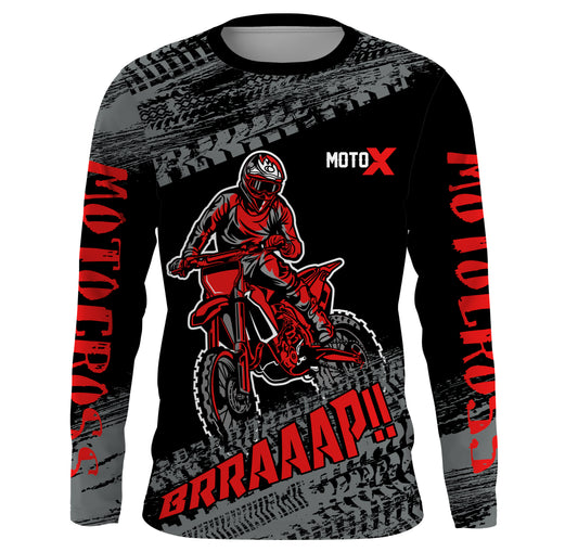Motocross Jersey Kid Men Dirt Bike Racing Shirt Upf30+ Off-road Motorcycle Jersey Red XM202