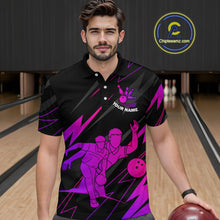 Load image into Gallery viewer, Purple Bowling Shirts for Women Men Custom Team Bowling Jerseys Personalized MBL175
