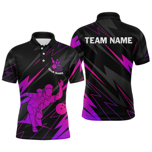 Purple Bowling Shirts for Women Men Custom Team Bowling Jerseys Personalized MBL175