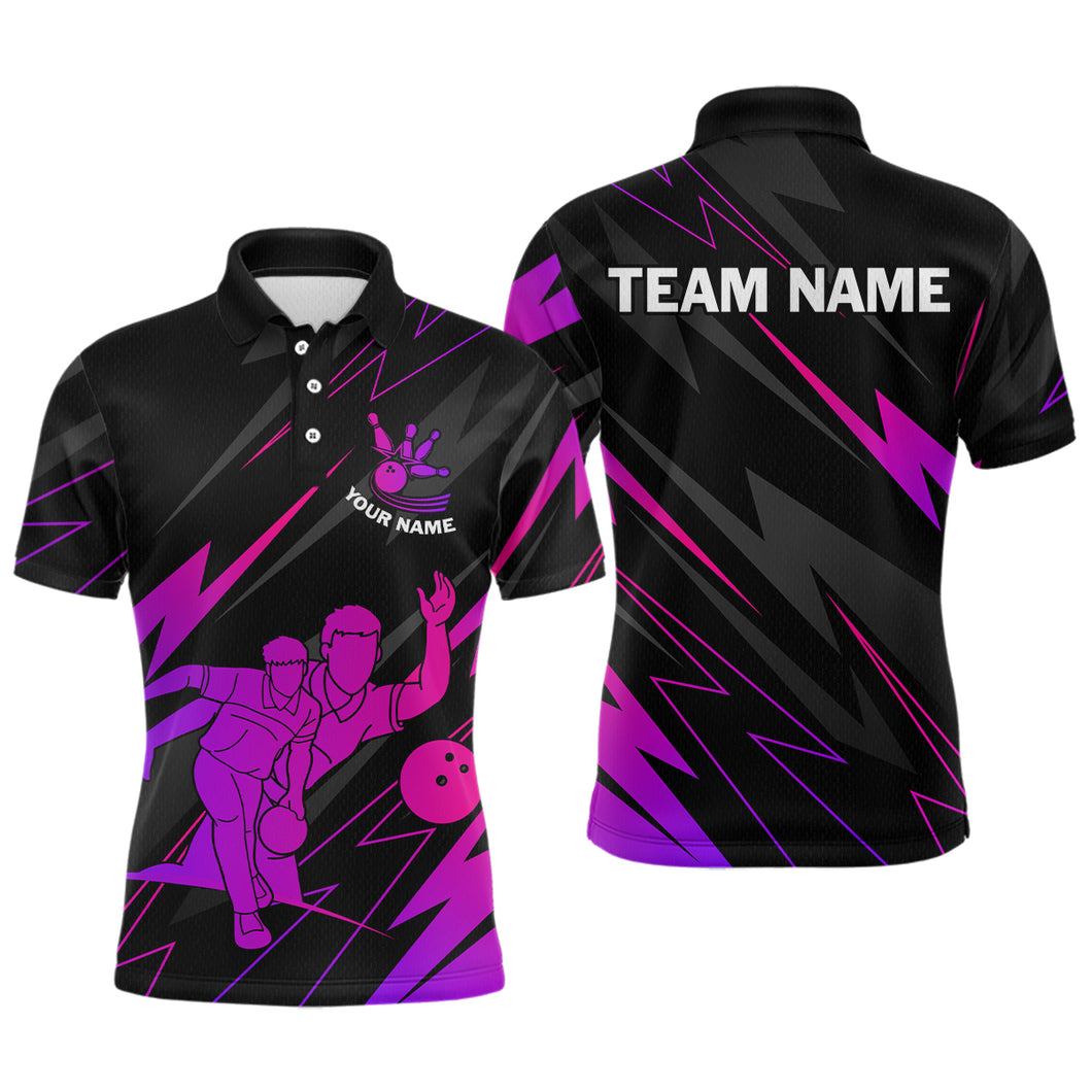 Purple Bowling Shirts for Women Men Custom Team Bowling Jerseys Personalized MBL175