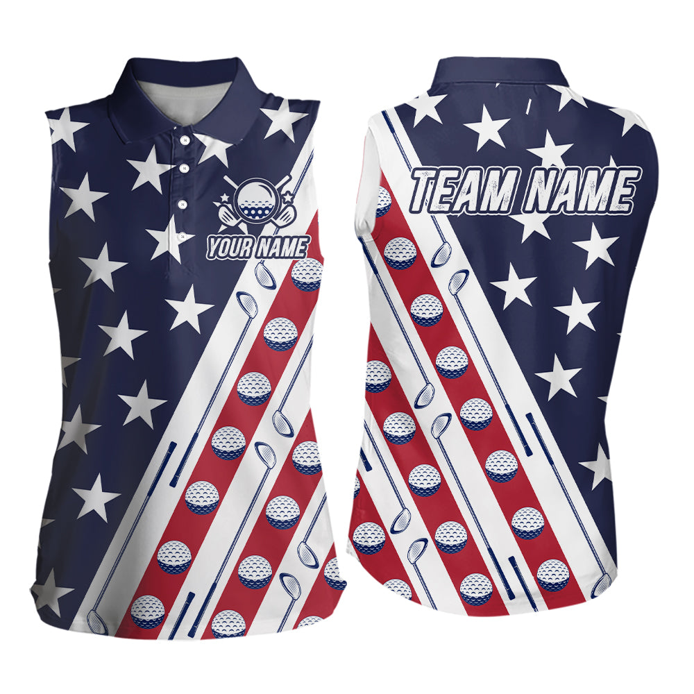 Custom American Golf Polo Shirt Patriotic Golf Shirts for Men Women Team Name MMG38