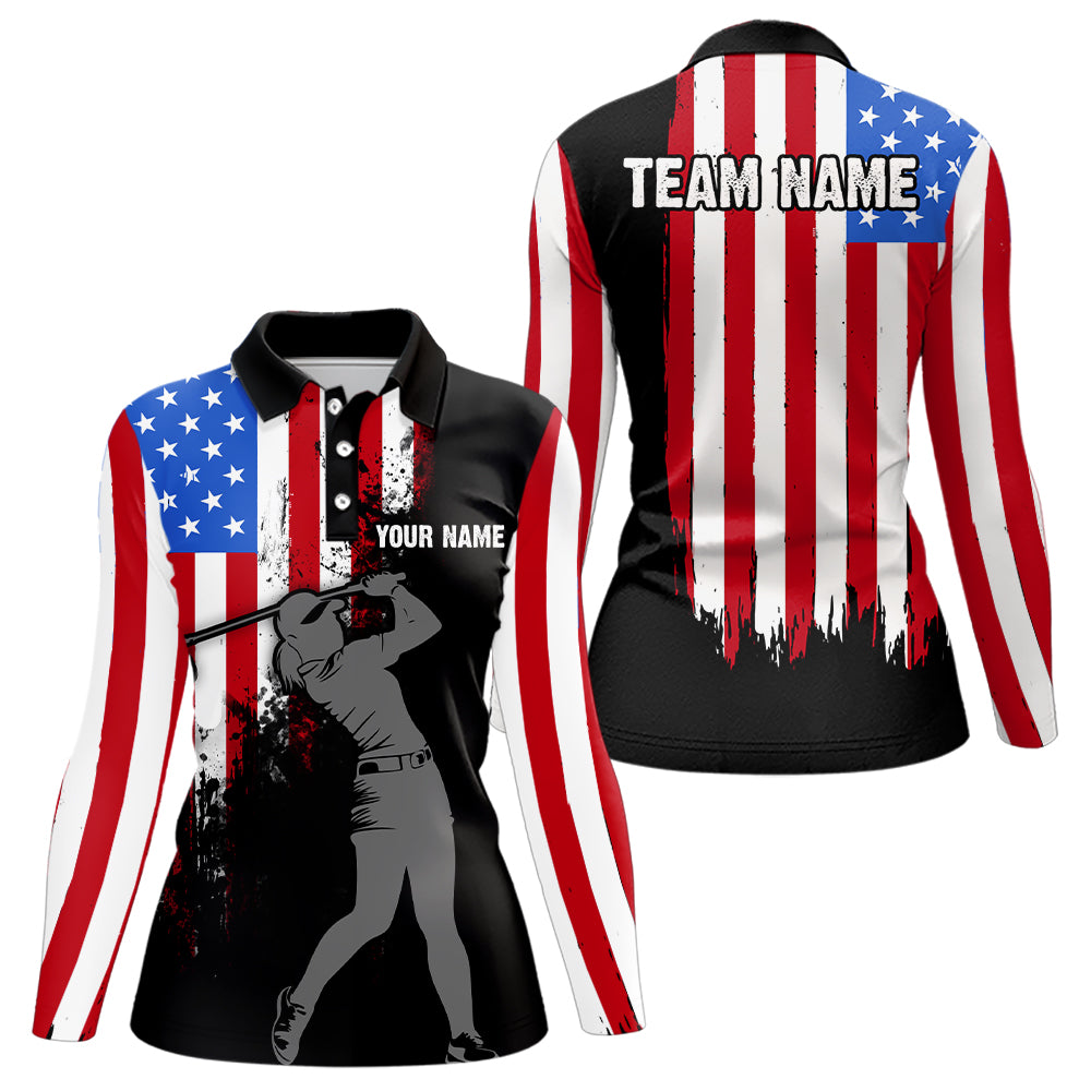 Custom American Flag Golf Polo Shirt for Men Women US Golf Polo Shirt Patriotic MMG41