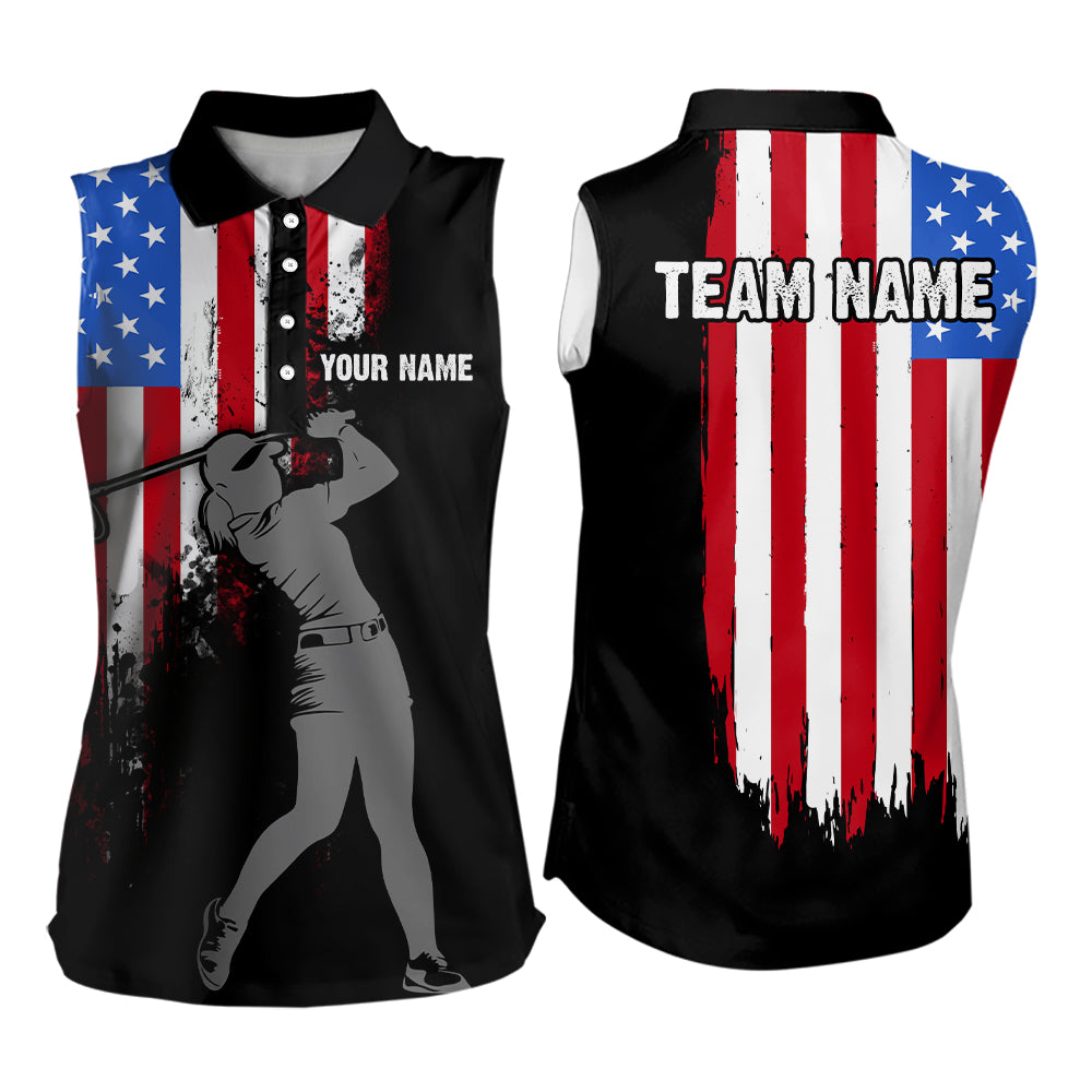 Custom American Flag Golf Polo Shirt for Men Women US Golf Polo Shirt Patriotic MMG41