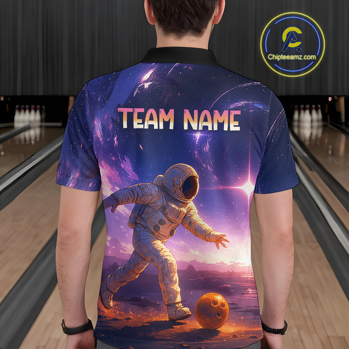 Custom Astronaut Bowling Shirts for Men Women Team Bowling Polo & Quarter Zip Shirts MBL154