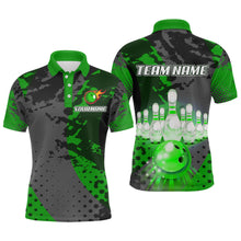 Load image into Gallery viewer, Fire Bowling Shirt Custom Green Bowling Jersey for Men Women with Team Name MBL63