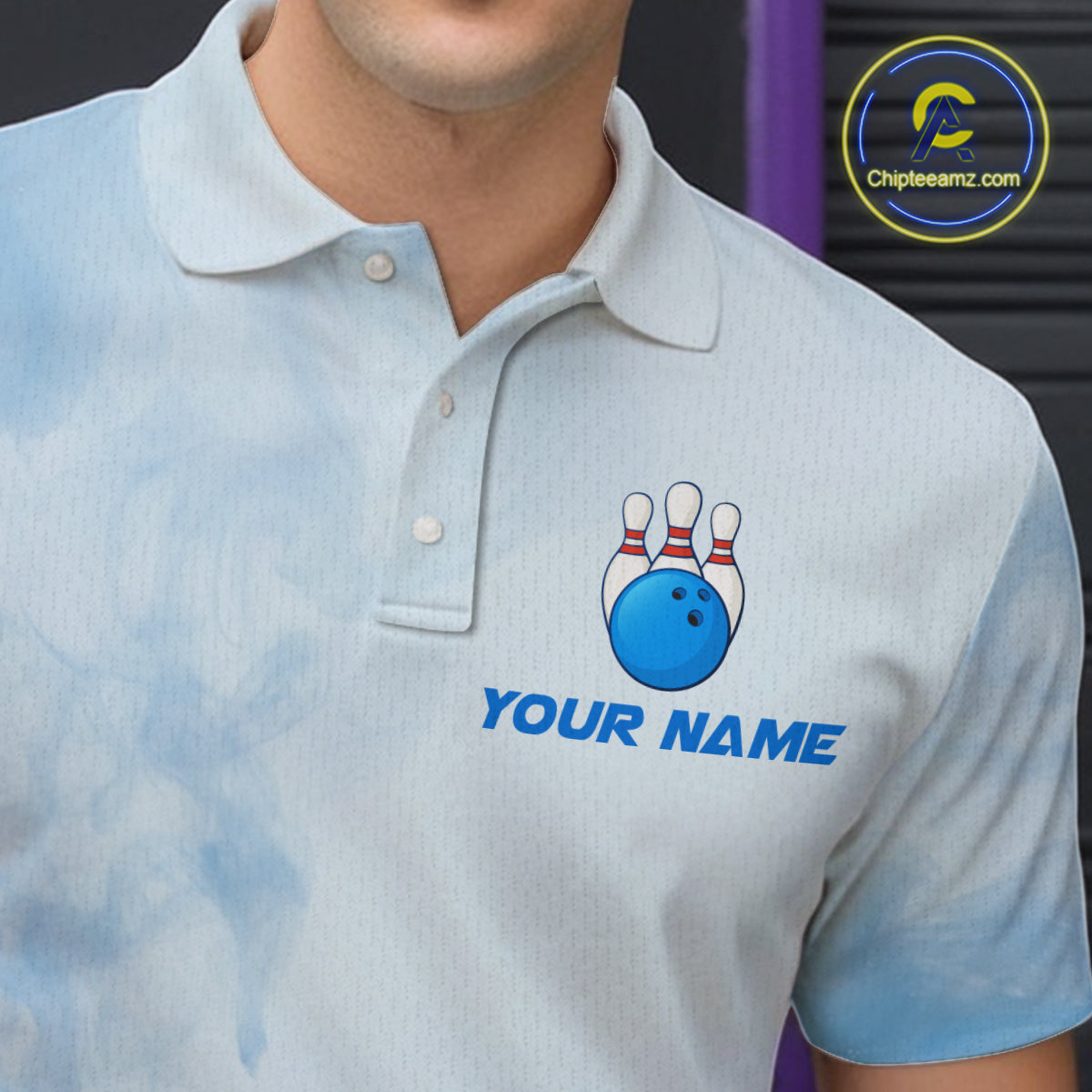 Blue Smoke Bowling Shirts for Women Men Team Custom Bowling Jerseys for Bowlers MBL139