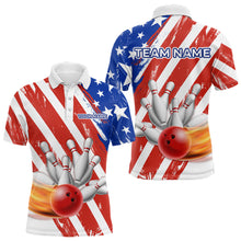 Load image into Gallery viewer, US Patriotic Bowling Shirts for Men Women Team Custom Bowling Polo &amp; Quarter Zip MBL111