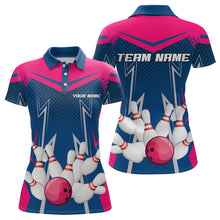 Load image into Gallery viewer, Pink&amp;Blue Bowling Shirts for Men Women Team Personalized Bowling Polo and Quarter Zip MBL112