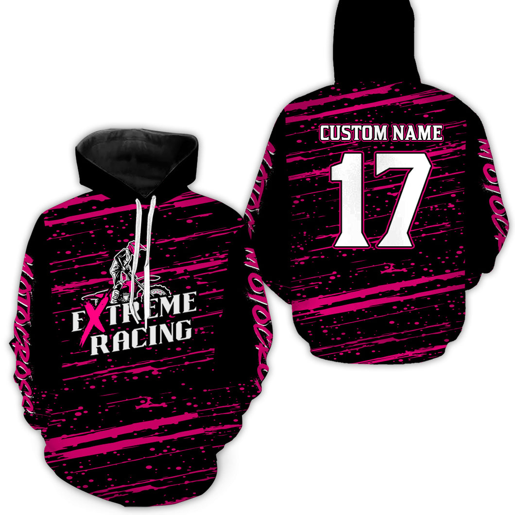 Pink Motocross Hoodie for Men Women Dirt Bike Hoodie Off-road Racing Jersey MH134