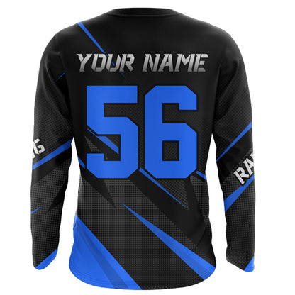 Motocross Racing Jersey Blue Men Kid Upf30+ Dirt Bike Shirt Off-Road Racing Jersey XM248-B