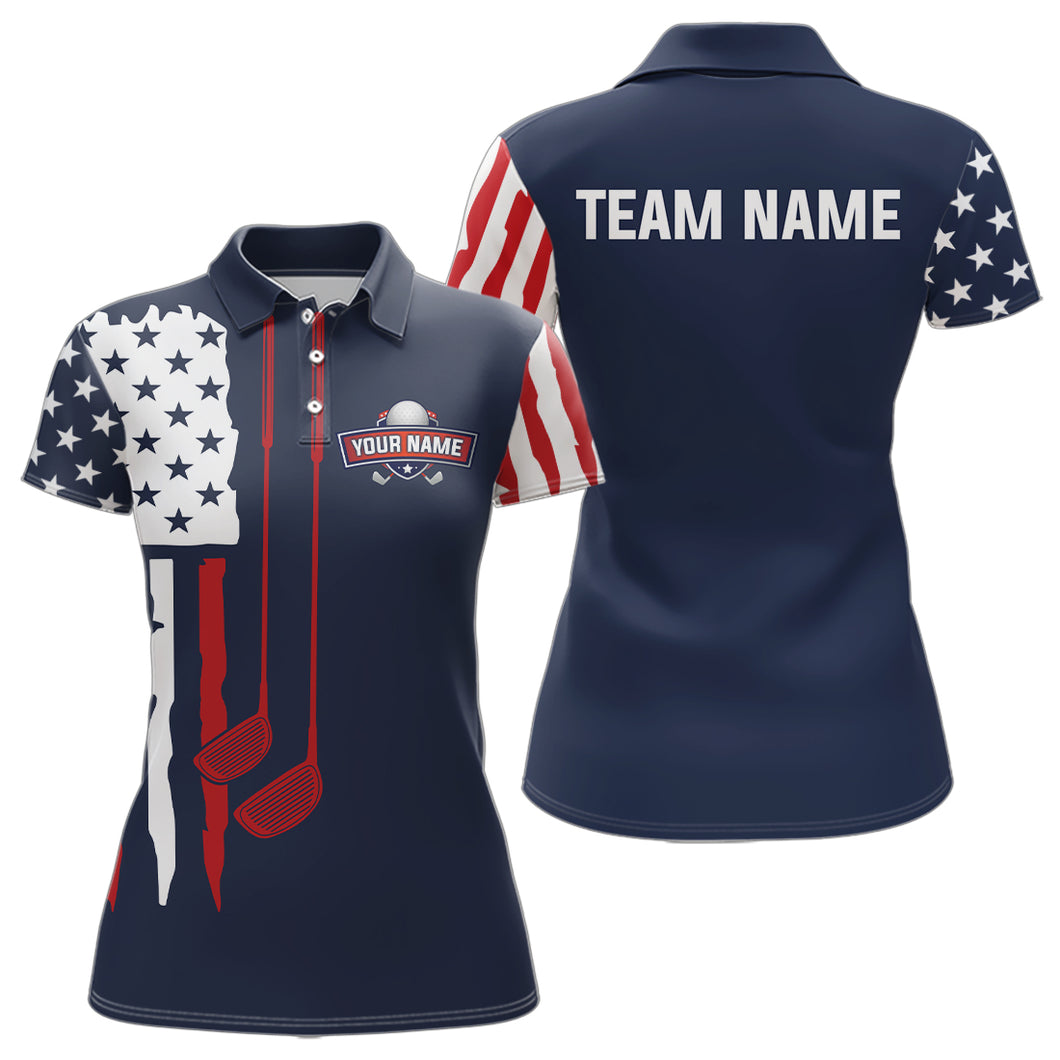 Custom American Flag Golf Polo Shirt Patriotic for Men Women US Golf Polo Shirt MMG53
