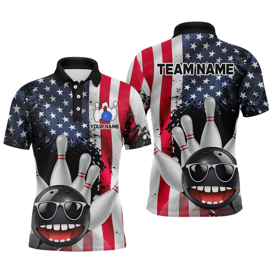 American Flag Bowling Shirts for Men Women Funny Bowling Jersey Team Bowling Shirt MBL10