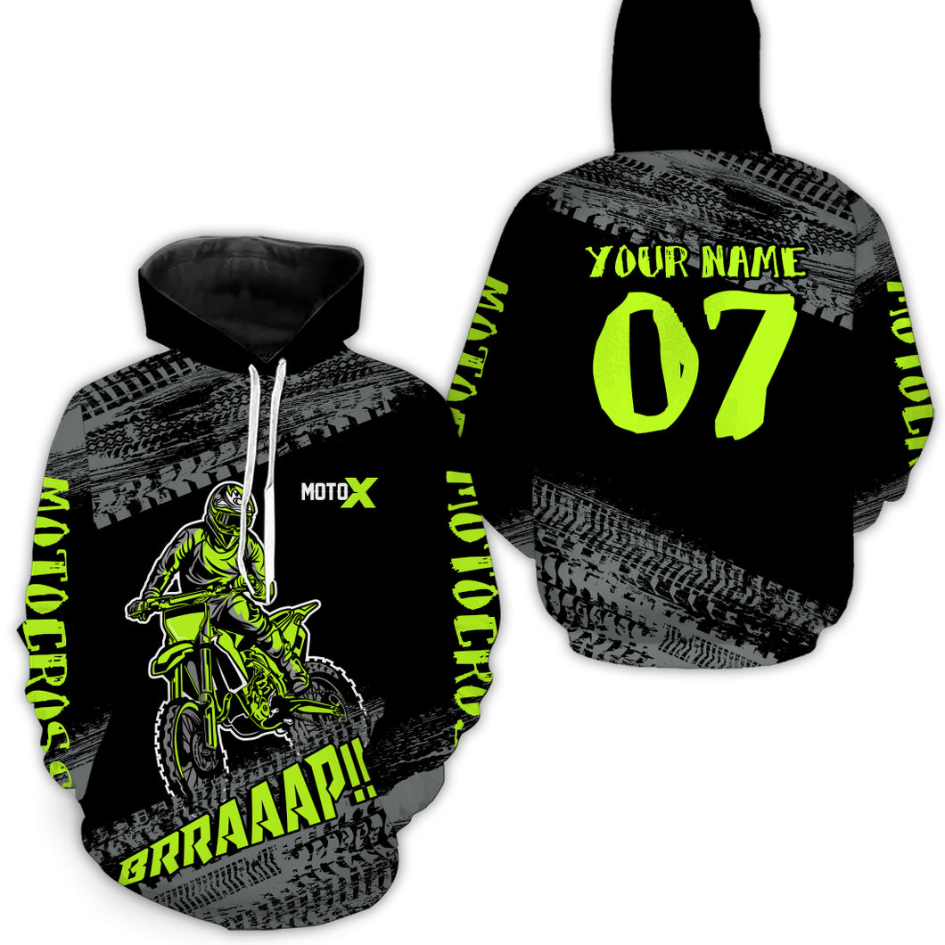 Lime Green Motocross Hoodie Jersey Men Women Motorcycle Hoodie Dirt Bike Hoodie Zip MH148