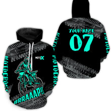 Load image into Gallery viewer, Turquoise Motocross Hoodie Jersey Men Women Motorcycle Hoodie Dirt Bike Hoodie Zip MH148