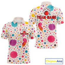 Load image into Gallery viewer, Ink Watercolor Pink Bowling Shirt for Men Women Custom Team Bowling Jerseys MBL103
