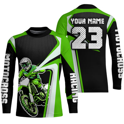 Custom Motocross Jersey Green Dirt Bike Shirt For Kid Women Men Off-road Shirt XM307