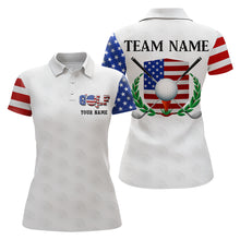 Load image into Gallery viewer, Custom Patriotic Golf Polo Shirt for Men Women Team US Flag Golf Shirts White MMG23