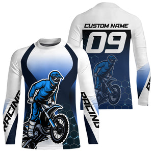 Custom Blue Motocross Jersey Youth Dirt Bike Shirt Men Kid Women Motorcycle Shirts XM340