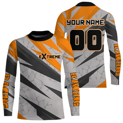 Custom Motocross Jersey Orange Dirt Bike Jersey for Men Kid Women Long Sleeves Upf30+ XM352