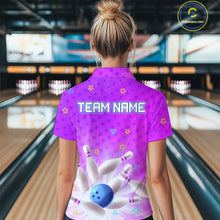Load image into Gallery viewer, Purple Custom Bowling Shirts Men Women Team Bowling Jerseys Polo and Zip Shirt MBL163