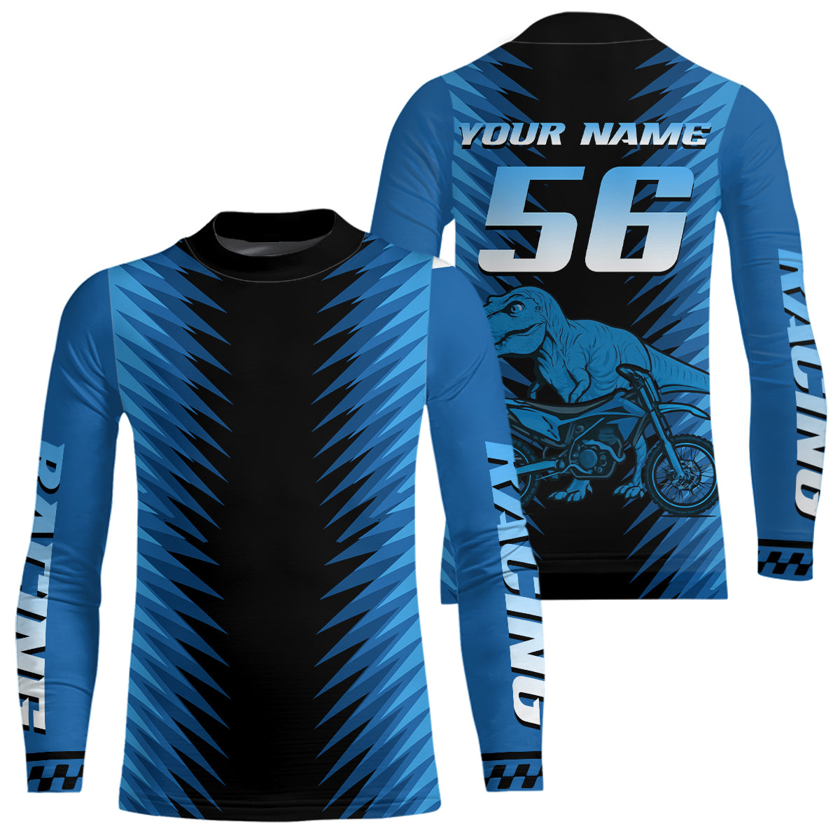 Custom Dinosaur Motocross Jersey Dirt Bike Jersey Men Kid Women Upf30+ Riding Shirt XM355
