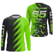 Load image into Gallery viewer, Custom Green Motocross Jersey Dirt Bike Off-road Jersey for Men Kid Women Boys Girls XM358