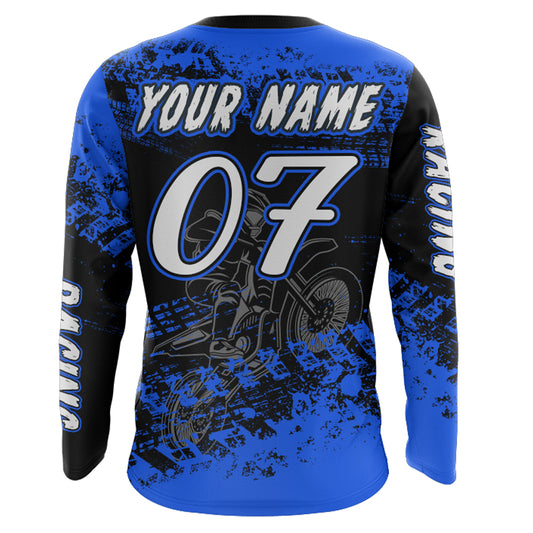 Blue Motocross Jersey Custom Dirt Bike Shirt Upf30+ Kid Men Women Motorcycle Shirt XM301