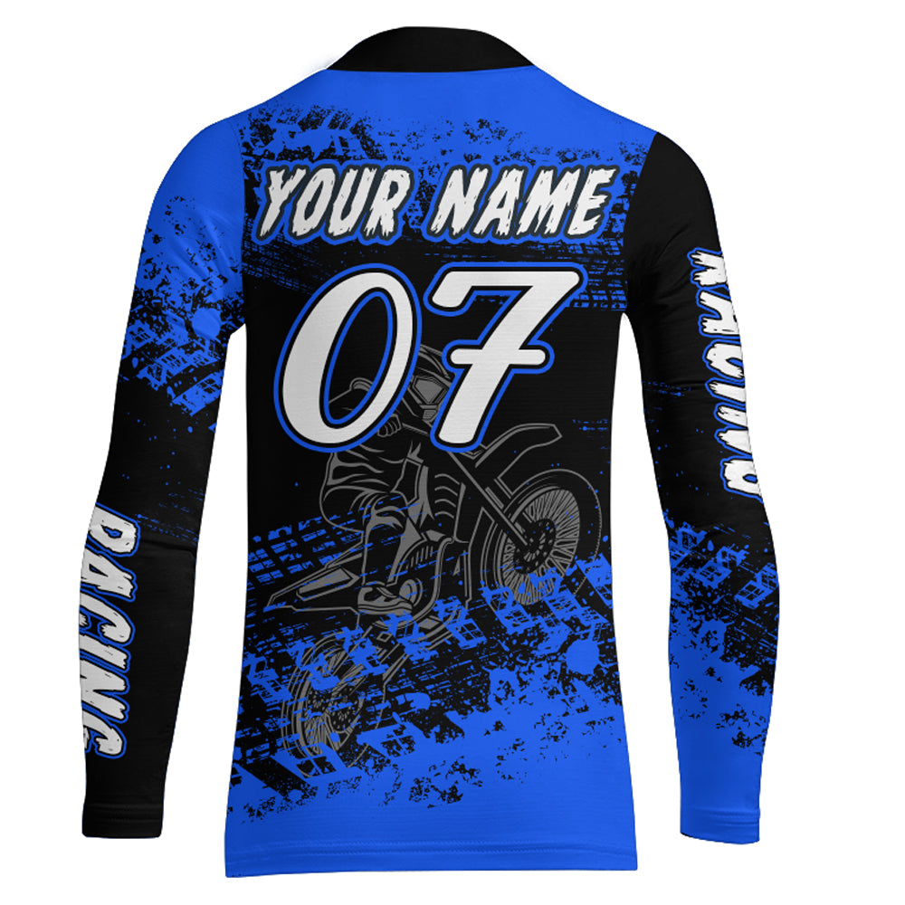 Blue Motocross Jersey Custom Dirt Bike Shirt Upf30+ Kid Men Women Motorcycle Shirt XM301