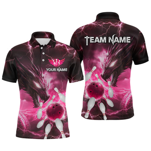 Custom Dragon Bowling Shirt Pink Thunder Bowling Jersey for Men Women Team MBL82