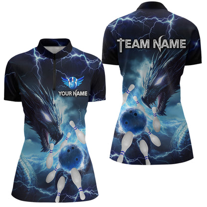Custom Dragon Bowling Shirt Blue Thunder Bowling Jersey for Men Women Team MBL82
