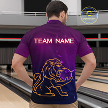 Load image into Gallery viewer, Neon Purple Lion Bowling Shirts for Men Women Team Bowling Jerseys Polo and Zip Shirt MBL165