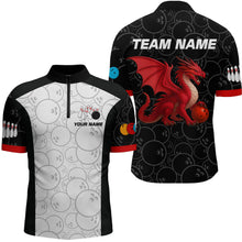 Load image into Gallery viewer, Custom Red Dragon Bowling Shirts for Men Women Team Bowling Polo &amp; Quarter Zip MBL86
