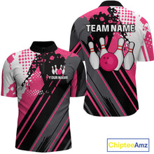 Load image into Gallery viewer, Custom Pink Bowling Shirts for Men Women Team Bowling Polo and Quarter Zip MBL104