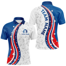 Load image into Gallery viewer, Patriotic American Golf Polo Shirt for Men Women Custom Golf Shirts Blue Golf Apparel MMG27