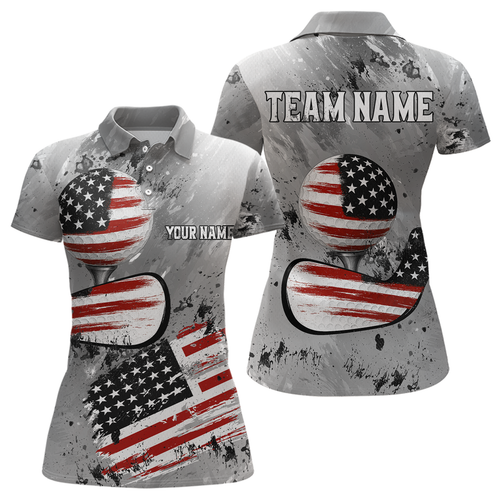 Patriotic Golf Polo Shirt Custom Grey Golf Shirts for Men Women Team MMG59