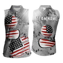 Load image into Gallery viewer, Patriotic Golf Polo Shirt Custom Grey Golf Shirts for Men Women Team MMG59