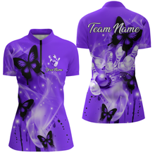 Load image into Gallery viewer, Custom Purple Butterflies Bowling Shirts for Men Women Team MBL120