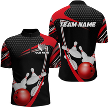 Load image into Gallery viewer, Red Bowling Shirts for Men and Women Bowling Shirt Team Bowling Polo &amp; 1/4 Zip Shirt MBL36