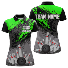 Load image into Gallery viewer, Custom Green Bowling Shirt forMen Women Team Bowling Jersey Bowling Polo &amp; 1/4 Zip Shirt MBL40
