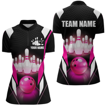 Load image into Gallery viewer, Pink Bowling Shirt for Men and Women Bowling Jersey with Team Bowling Polo &amp; 1/4 Zip MBL42