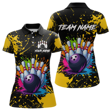 Load image into Gallery viewer, Custom Yellow Watercolor Bowling Shirts for Men Women Team Funny Bowling Jersey MBL45