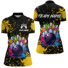 Load image into Gallery viewer, Custom Yellow Watercolor Bowling Shirts for Men Women Team Funny Bowling Jersey MBL45