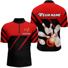 Load image into Gallery viewer, Red Bowling Shirt Custom Bowling Jersey for Men Women Bowling Polo&amp;1/4 Zip Shirts MBL51