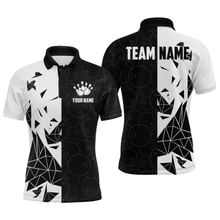 Load image into Gallery viewer, Black &amp; White Bowling Shirts for Women Men Custom Team Bowling Polo&amp;1/4 Zip Shirt MBL174