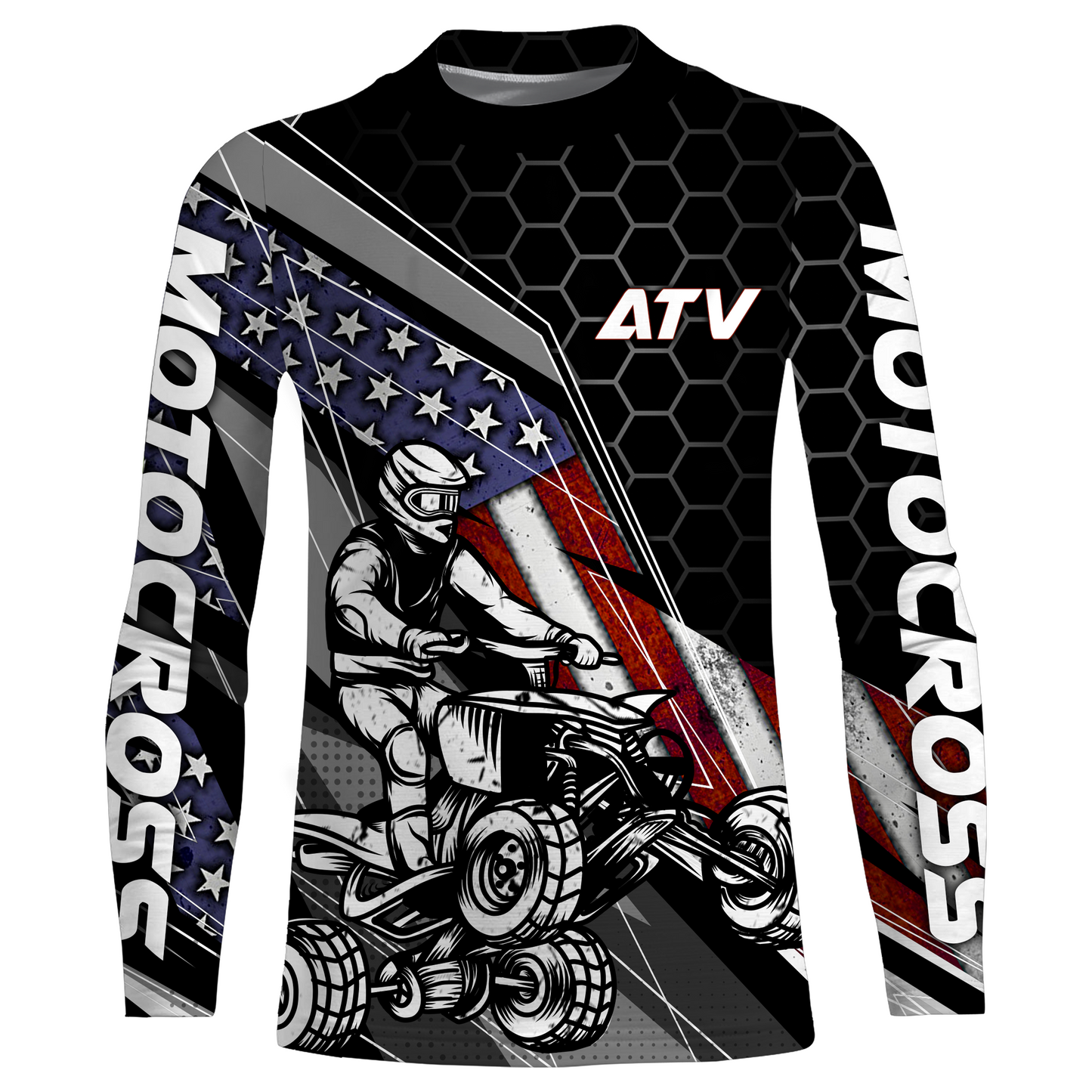 ATV Motocross Jersey UPF30+ ATV Quad Bike Shirt Men Kid American Flag ATV Racing Jersey MX29